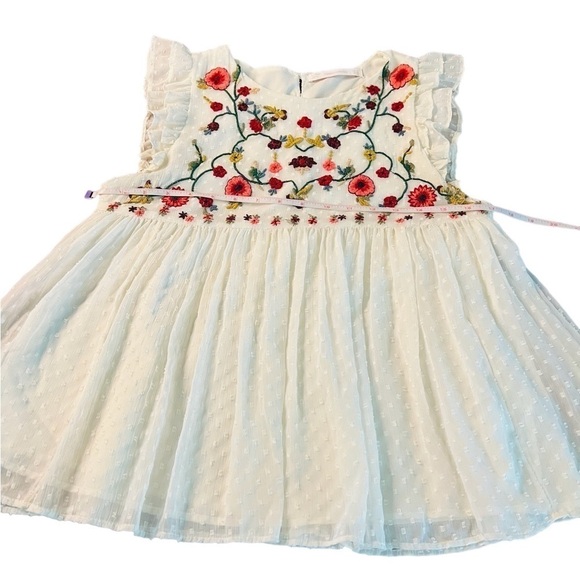 ZARA WOMENS CUTE WHITE FLUTTER SLEEVE EMBROIDERED TOP SIZE XS - Picture 11 of 15